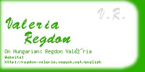 valeria regdon business card